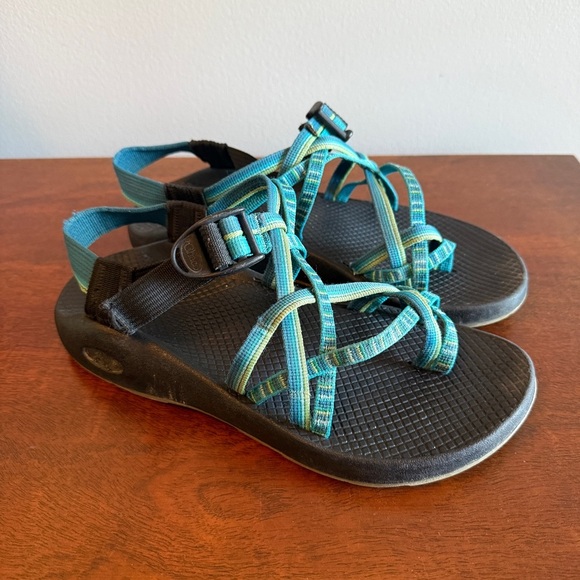 Chaco Women's Sandals with Double Turquoise Straps - Picture 2 of 7